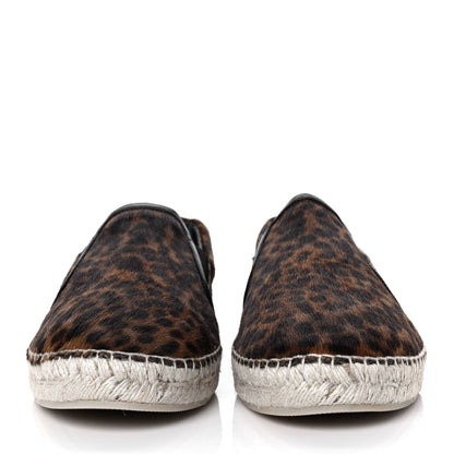 Jimmy Choo Pony Hair Leopard Print Mens Espadrilles 45 Brown 2 of 9