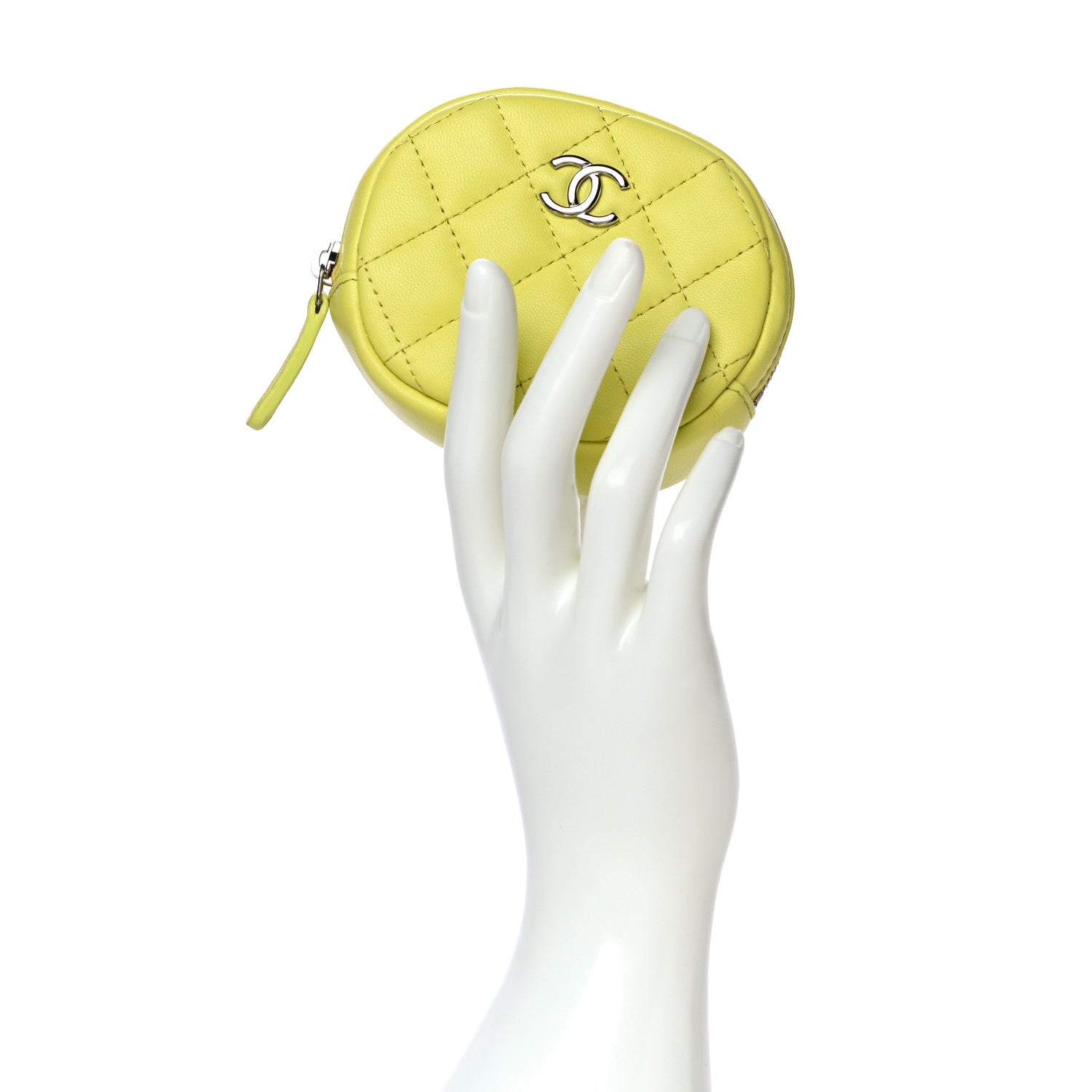 Chanel Lambskin Quilted Zip Around Classic Coin Purse Vert 2 of 11