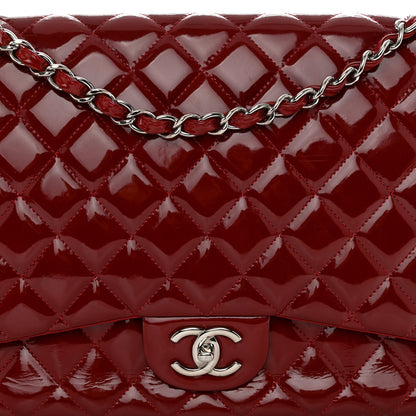 Chanel Patent Quilted Maxi Double Flap Red 8 of 10