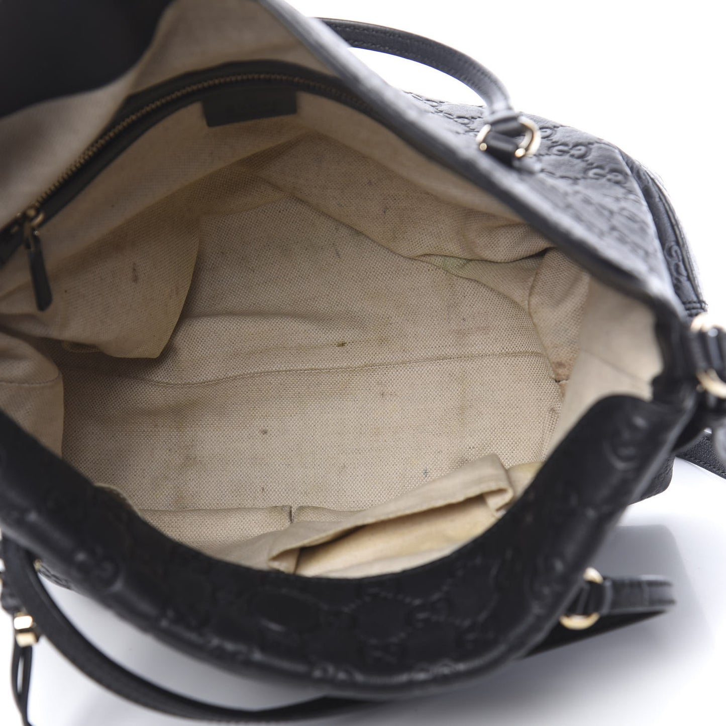 Guccissima Medium Bree Foldover Tote Black