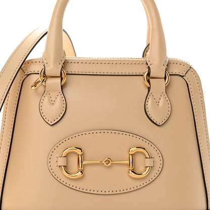 Gucci Boarded Plutone Calfskin Mini Horsebit 1955 Top Handle Bag Bubble Tea 8 of 10