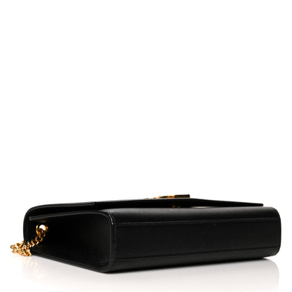 Saint Laurent Grain De Poudre Medium Classic Monogram Kate Satchel Black 4 of 9