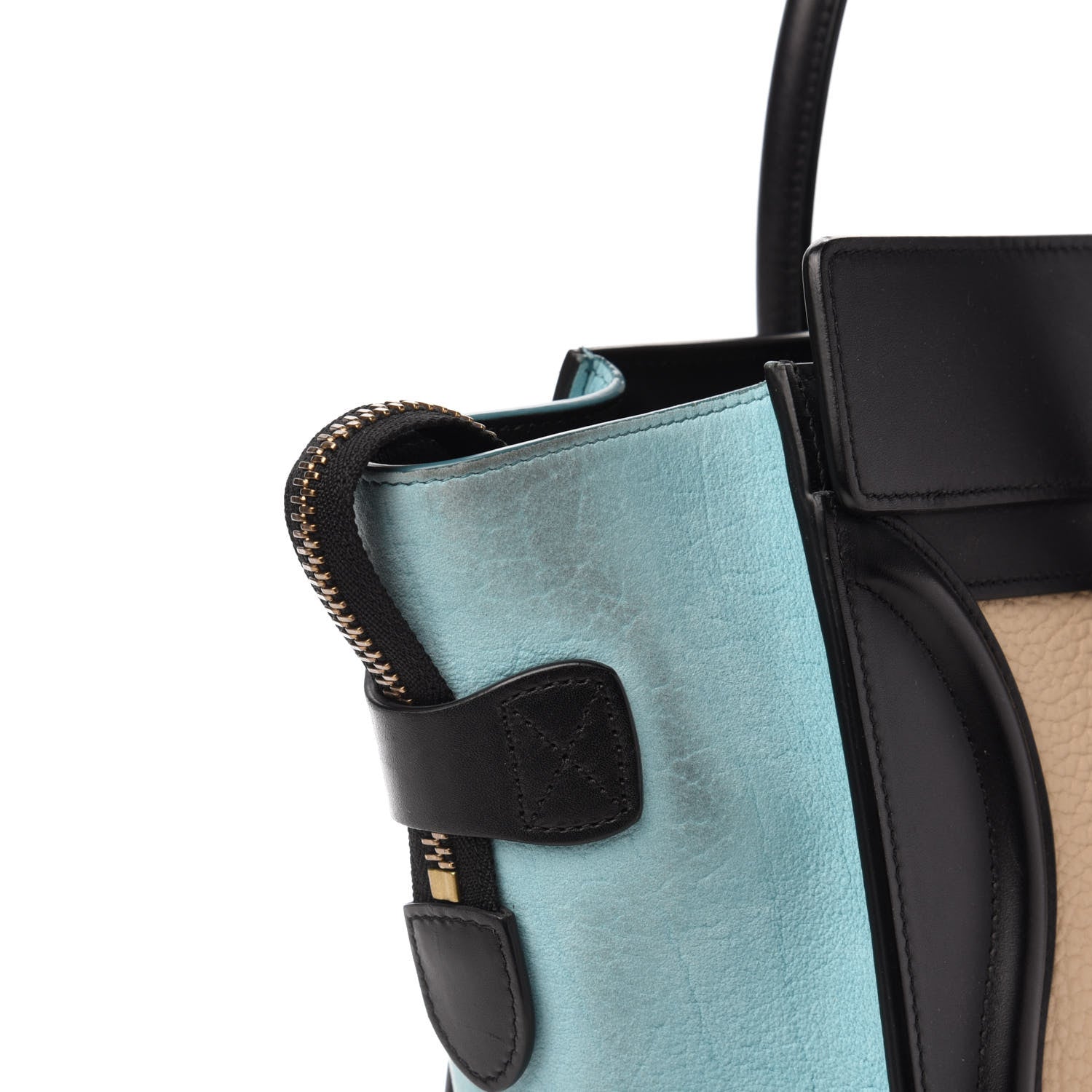 Celine Bullhide Drummed Calfskin Micro Tri-Color Luggage Antarctic 10 of 12