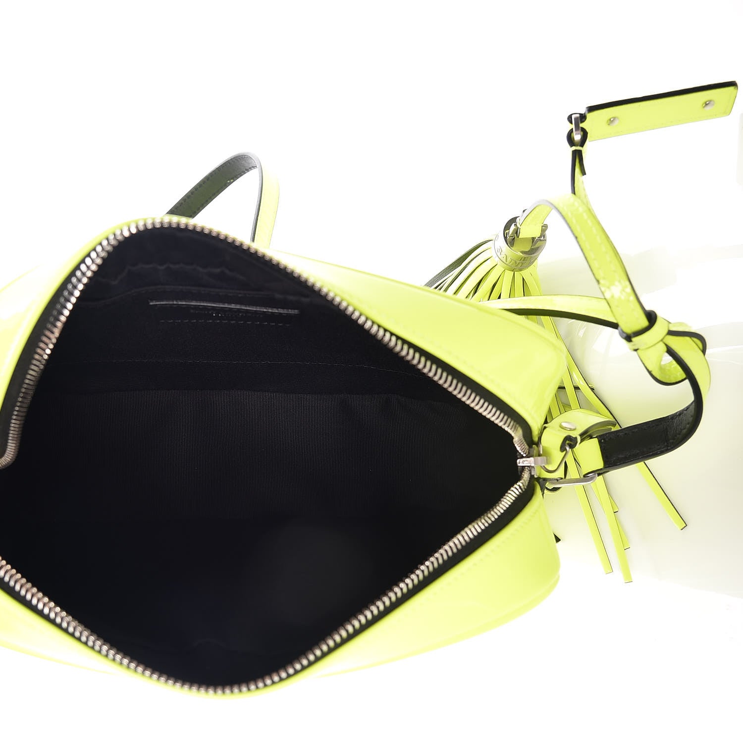 Saint Laurent Patent Calfskin Matelasse Monogram Lou Camera Bag Neon Yellow 6 of 10
