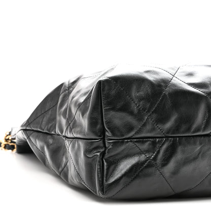 Chanel Shiny Calfskin Quilted Large Chanel 22 East West  Black 9 of 10