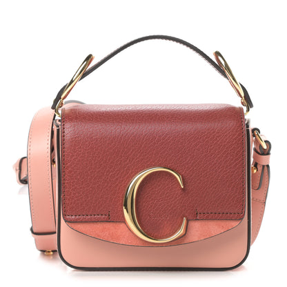 Chloe Shiny Calfskin Goatskin Mini C Double Carry Fallow Pink 1 of 12