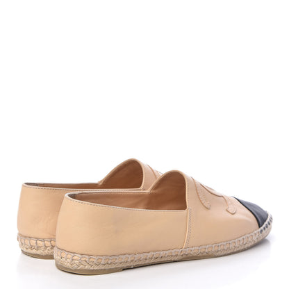 Chanel Lambskin CC Espadrilles 38 Beige Black 4 of 12