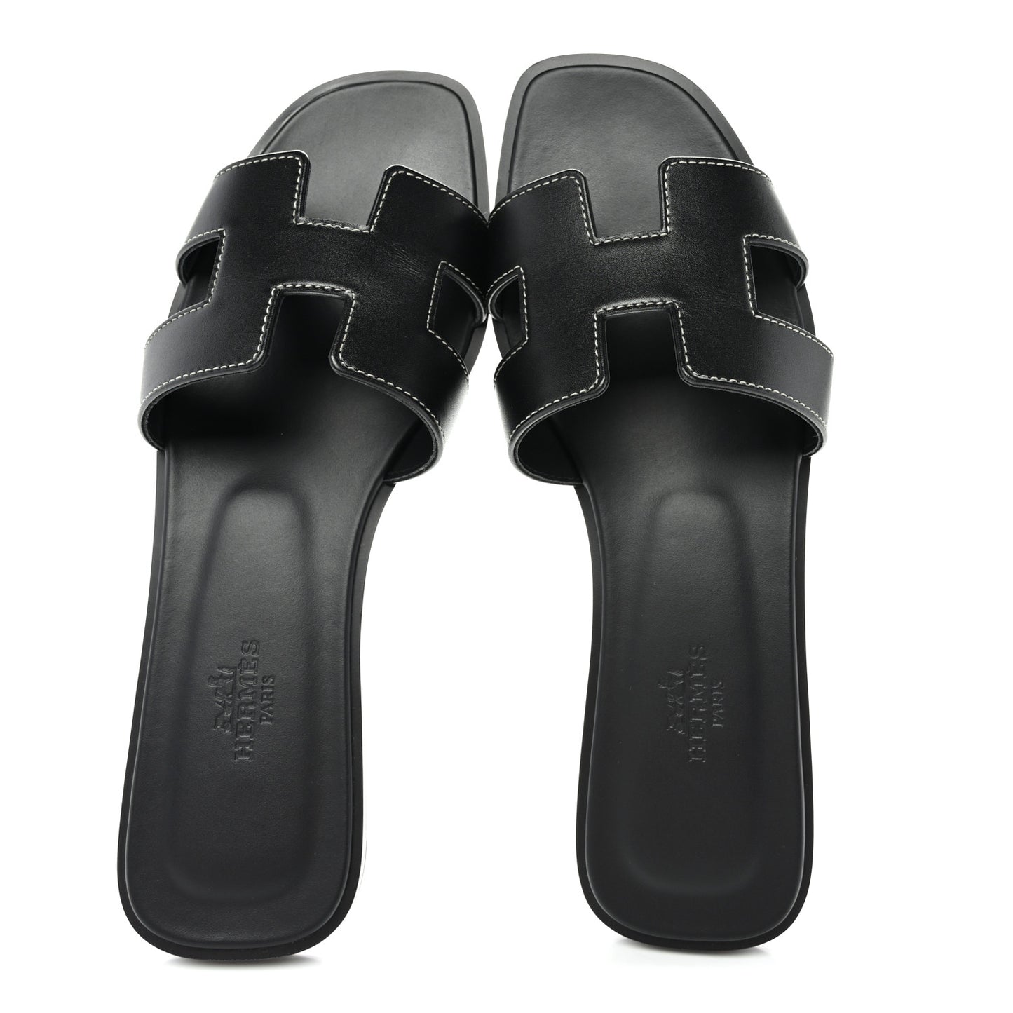 Box Calfskin Oran Sandals 37 Black