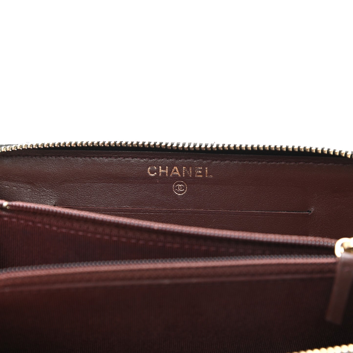 Caviar Quilted Small Zip Around Wallet Black
