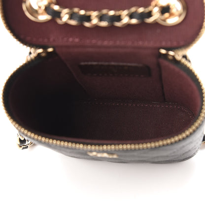 Chanel Caviar Quilted Small Vertical Coco Beauty Vanity Case With Chain Black 5 of 10