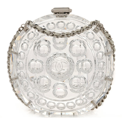 Chanel Transparent Lucite Round CC Minaudiere Clutch White 1 of 10