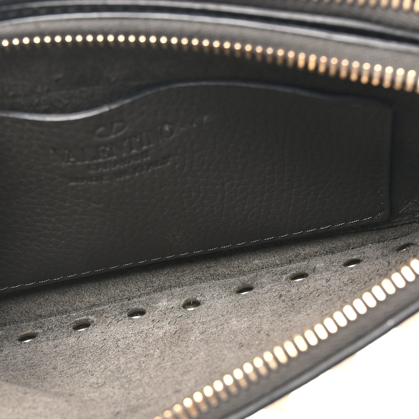 Pebbled Calfskin Rockstud Double Zip Camera Crossbody Bag Graphite