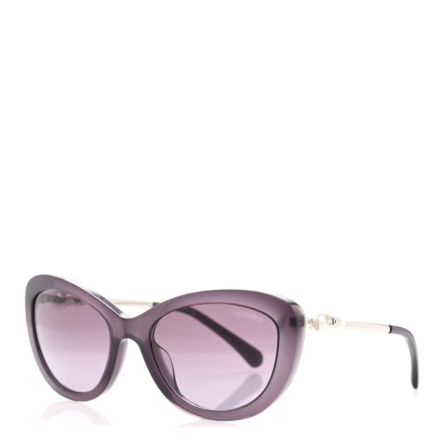 Chanel Acetate Pearl Cat Eye Sunglasses 5340-H Purple 1 of 7