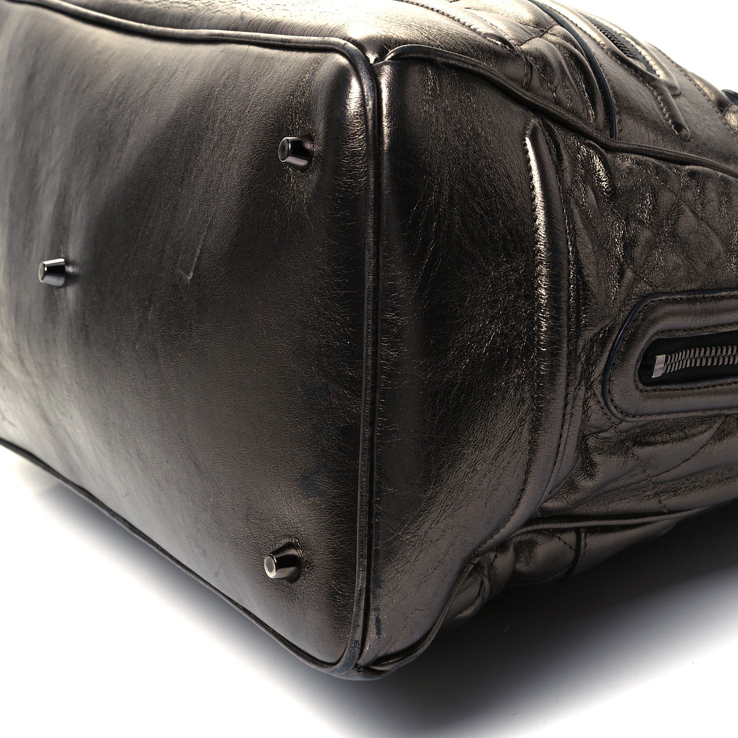 Burberry Metallic Patent House Check Sliced Large Manor Pewter 9 of 9