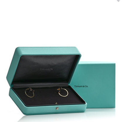 Tiffany 18K Yellow Gold Medium T Wire Hoop Earrings 5 of 5