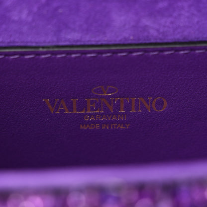 Valentino Garavani Sequin Crystal Vlogo Embroidered Small Loco Shoulder Bag Astral Purple 6 of 10