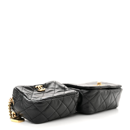 Chanel Lambskin Quilted Enamel CC Waist Bag With Pouch Black 4 of 16