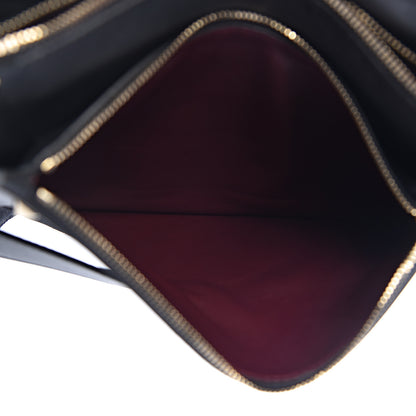 Valentino Garavani Vitello Camouflage Rockstud Triple Zip Wristlet Pouch Black 7 of 10