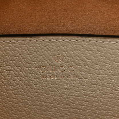 Gucci Textured Dollar Calfskin Web Small Diana Tote Bag Mystic White 6 of 11