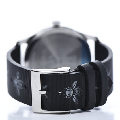 Gucci Stainless Steel Calfskin 38mm G-Timeless Bee Star Hologram Quartz Watch Black 4 of 8