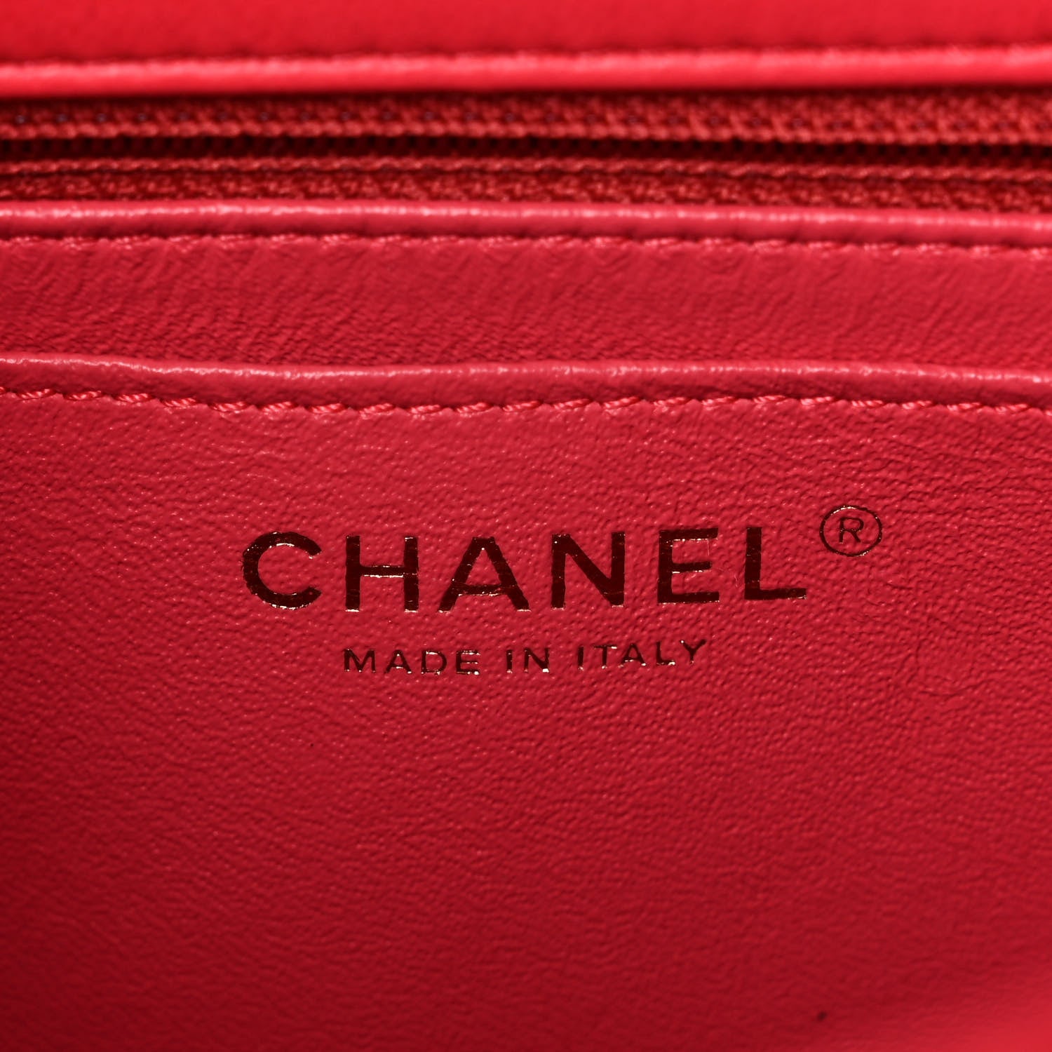 Chanel Lambskin Reverse Chevron Quilted Round Top Handle Flap Red 6 of 15