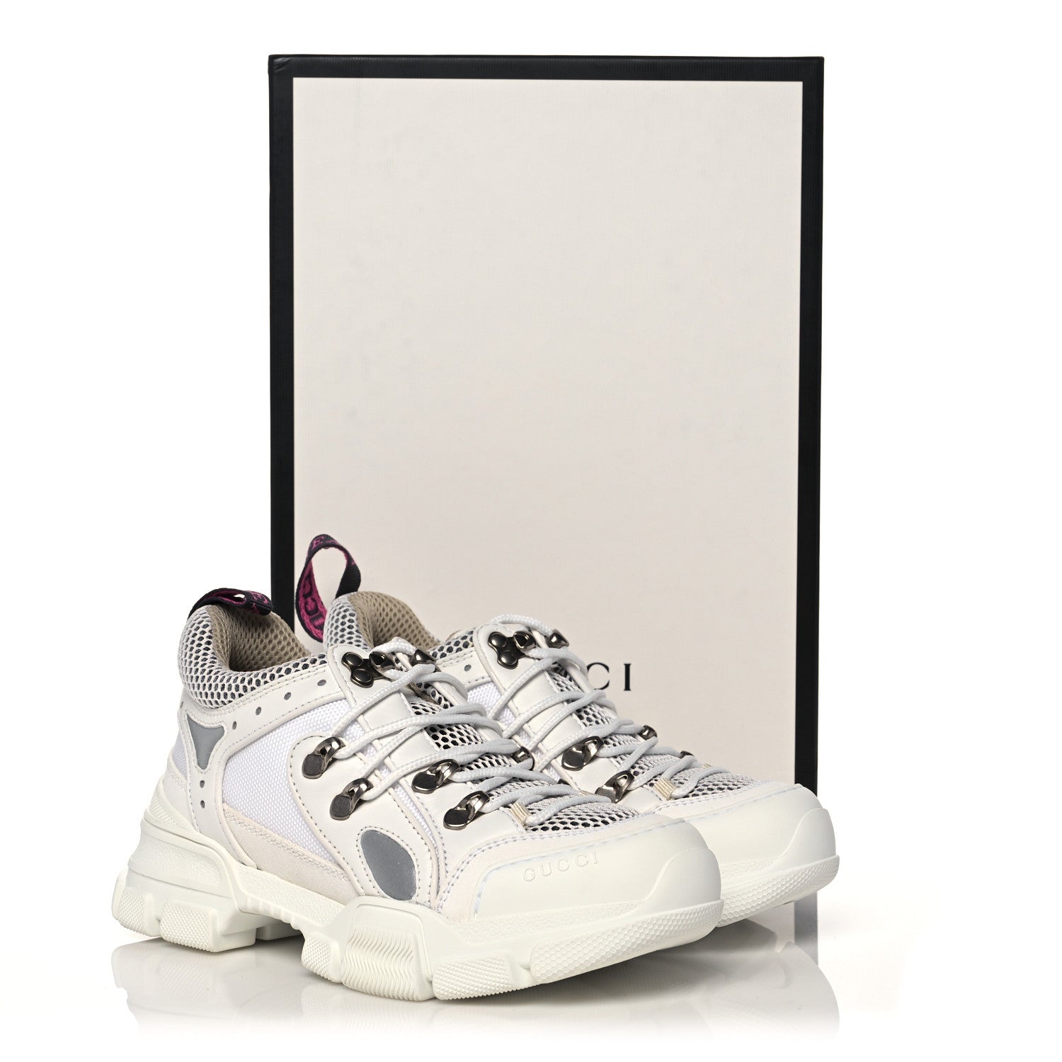 Gucci X SEGA Mesh Calfskin Suede Womens Flashtrek Sneakers 35.5 Great White 8 of 8
