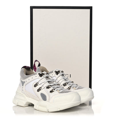 Gucci X SEGA Mesh Calfskin Suede Womens Flashtrek Sneakers 35.5 Great White 8 of 8
