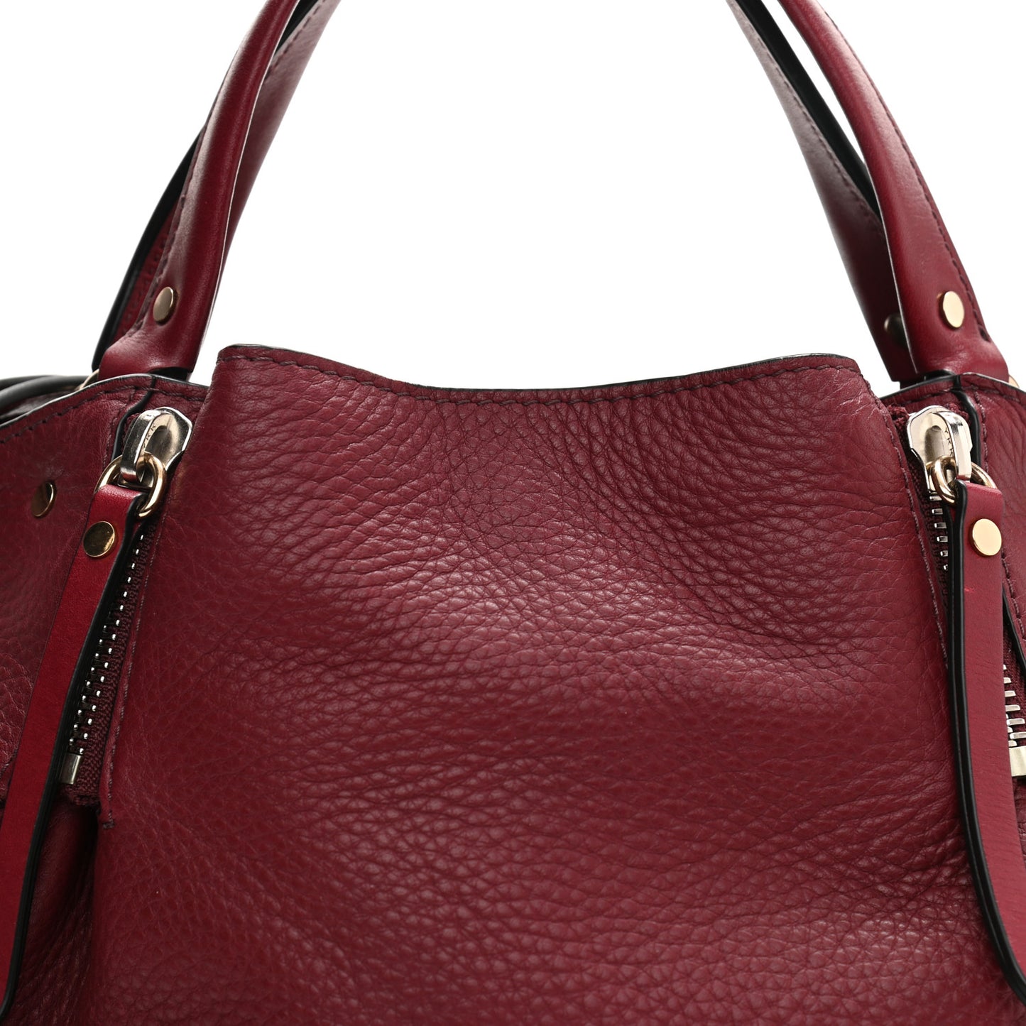 Grainy Calfskin House Check Medium Maidstone Burgundy Red