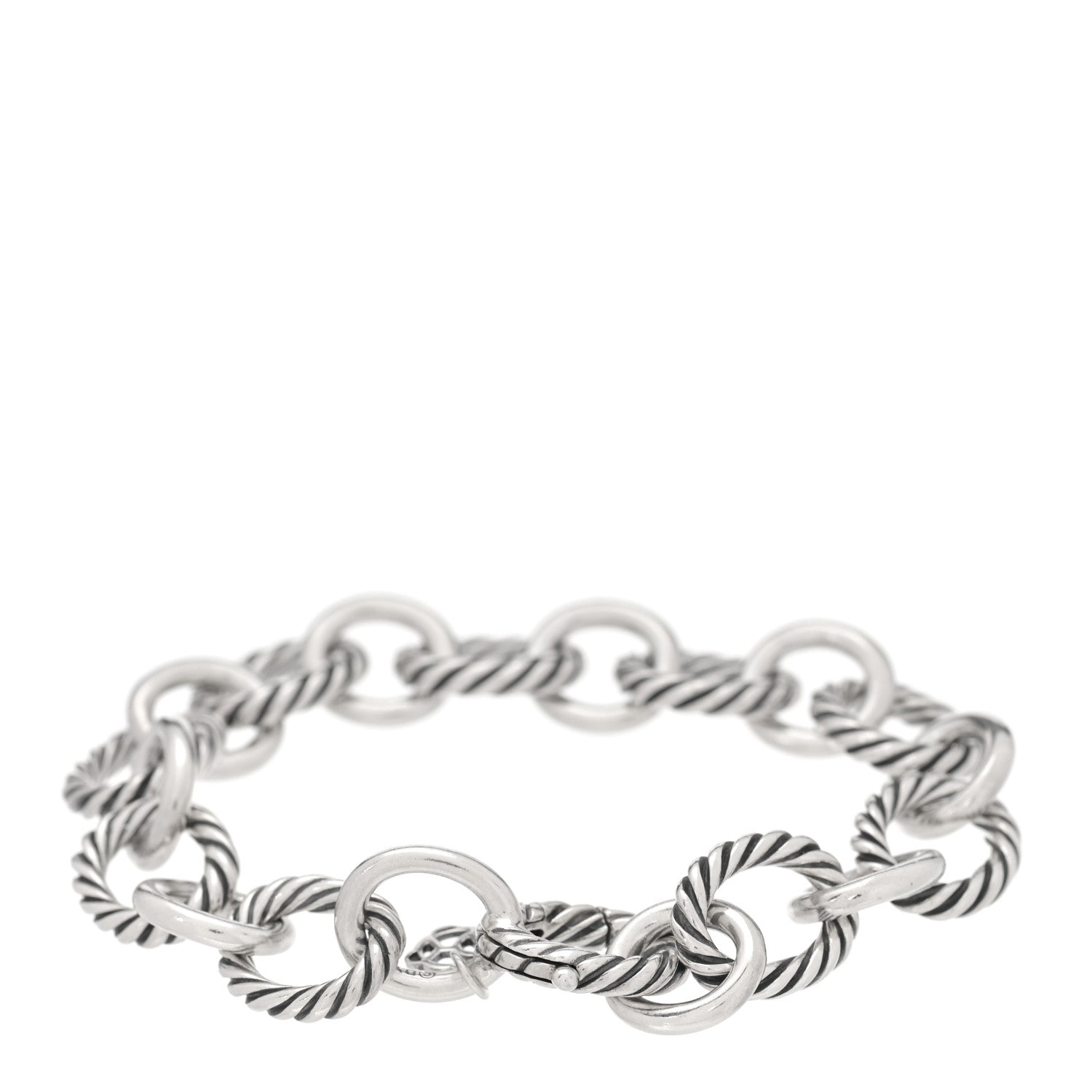 David Yurman Sterling Silver 12mm Large Oval Link Bracelet 2 of 5