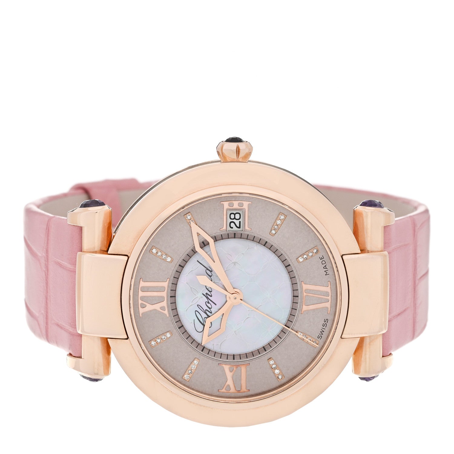 Chopard 18K Rose Gold Alligator Mother of Pearl 36mm Imperiale Automatic Watch Pink 2 of 5