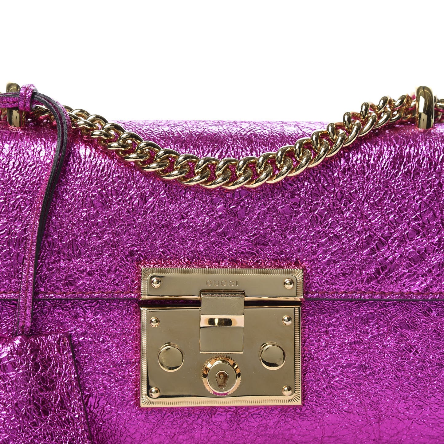 Galassia Small Padlock Shoulder Bag Fuxia