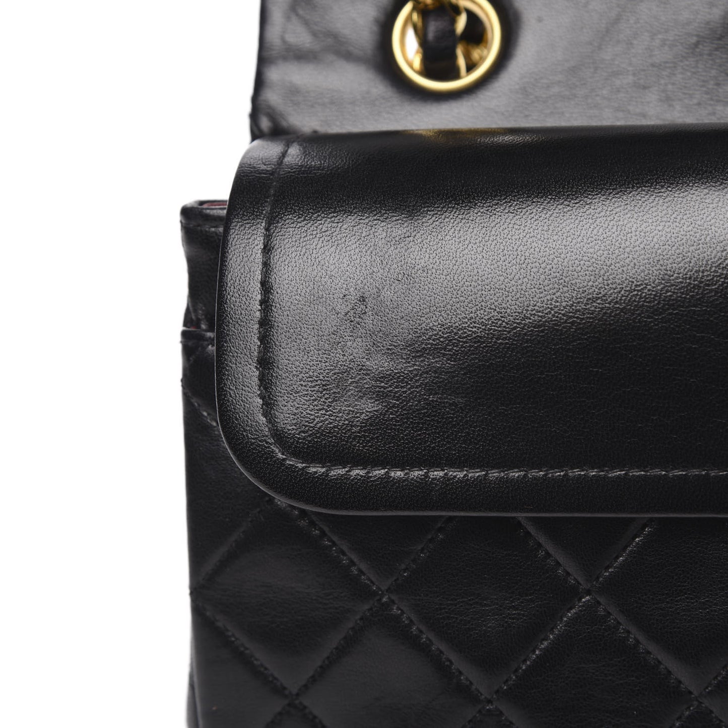 Lambskin Quilted Small Double Flap Black