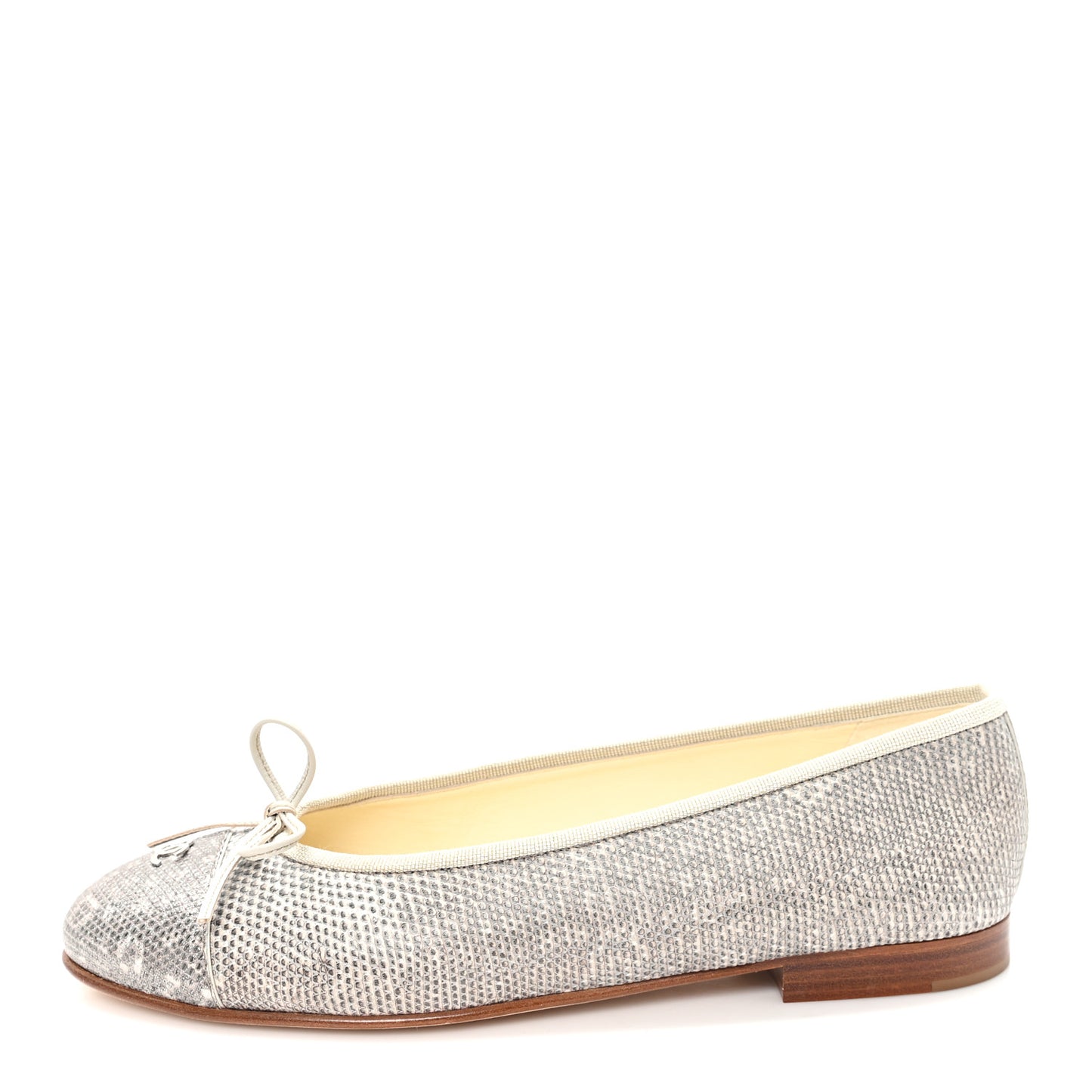 Lizard Cap Toe CC Ballerina Flats 38.5 Grey