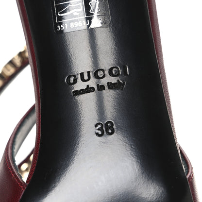 Gucci Malaga Kid Nappa Signoria Slingback Pumps 38 Rosso Ancora 8 of 12