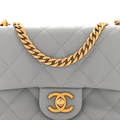 Chanel Caviar Quilted Mini Sweetheart Rectangular Flap Light Grey 8 of 10