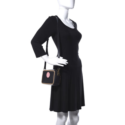 Fendi Vitello Century Matte Stamp Patch Bi-Color Mini Camera Case Blue Notte Amido Pink 2 of 13