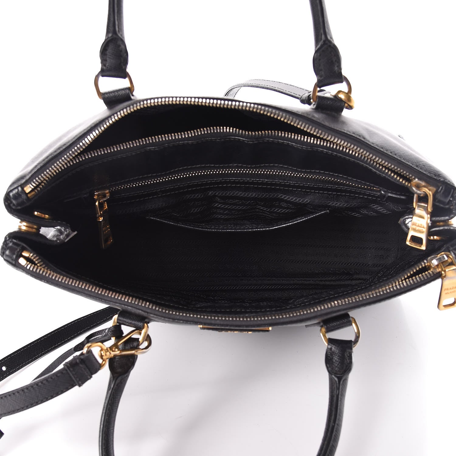Prada Saffiano Medium Galleria Double Zip Tote Black 7 of 29