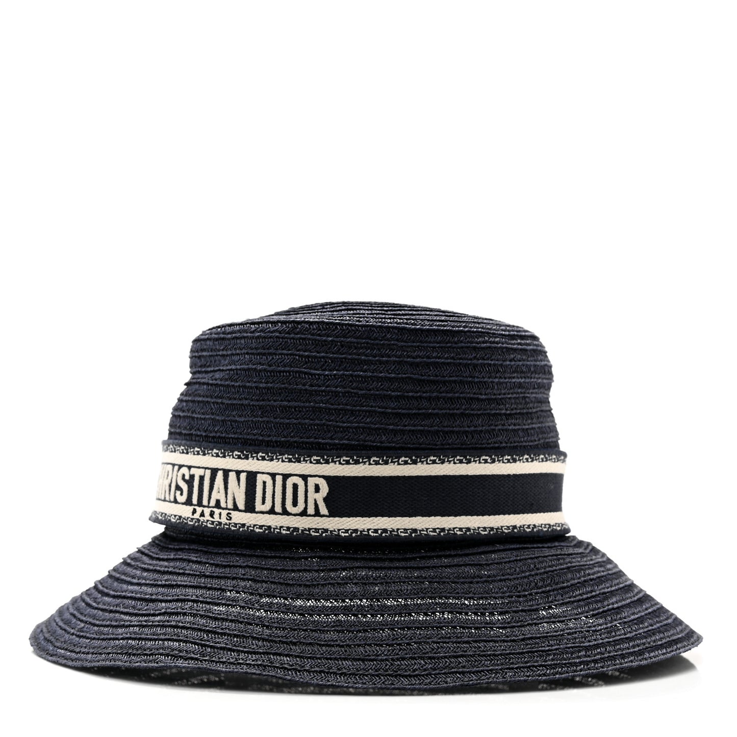 Straw Dioresort Large Brim Hat 58 Blue Fonce