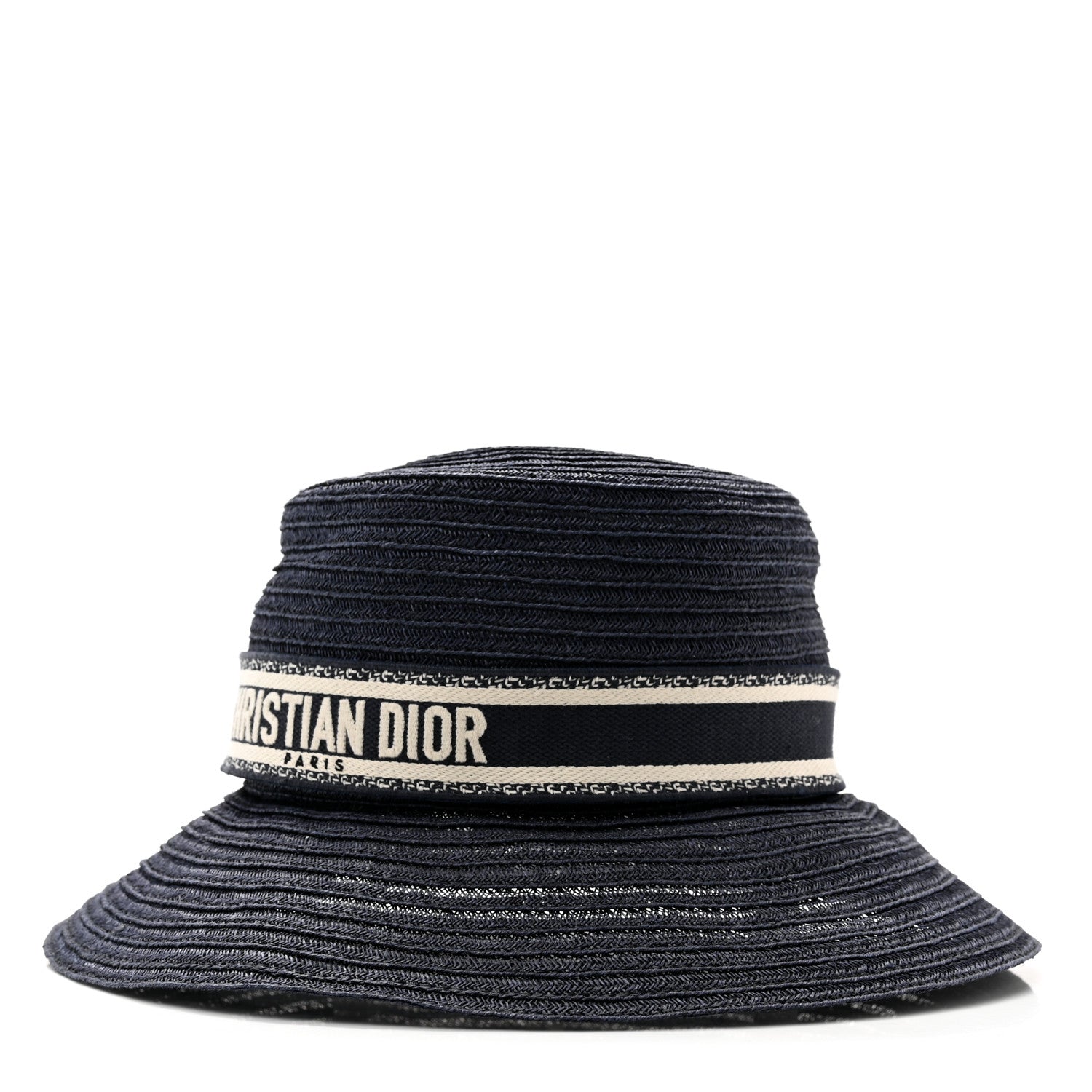 Christian Dior Straw Dioresort Large Brim Hat 58 Blue Fonce 1 of 10