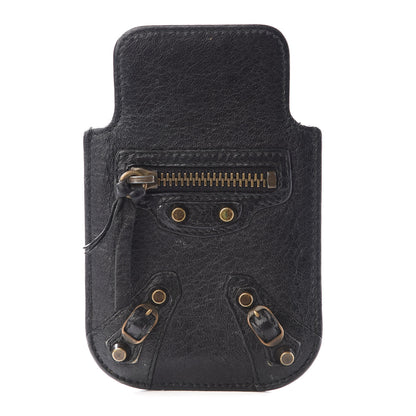 Balenciaga Agneau Classic Hardware Smart Phone Pouch Black 1 of 7