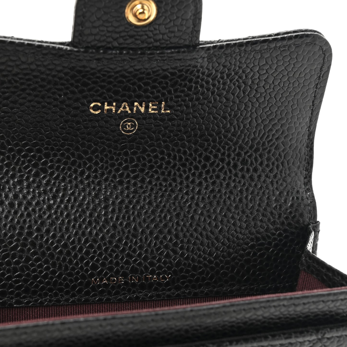 Caviar Quilted Flap Card Holder Black