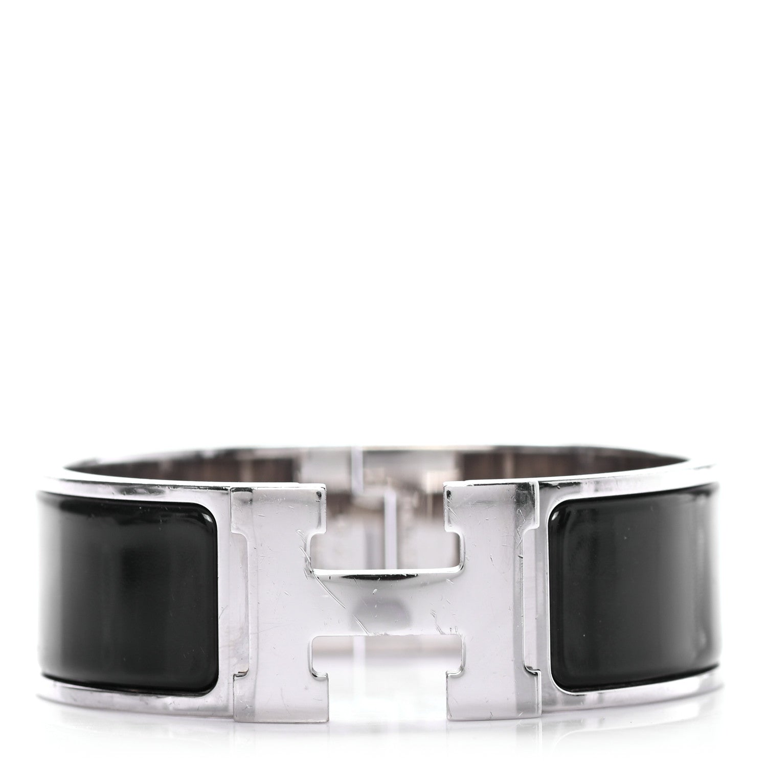 Hermes Enamel Wide Clic Clac H Bracelet PM Black 1 of 5