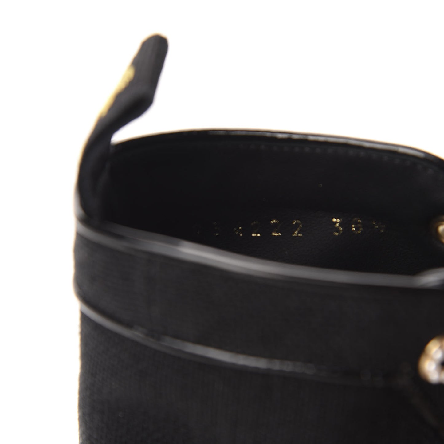 Fabric Lambskin Lace Up Cap Toe Sneakers 38.5 Black