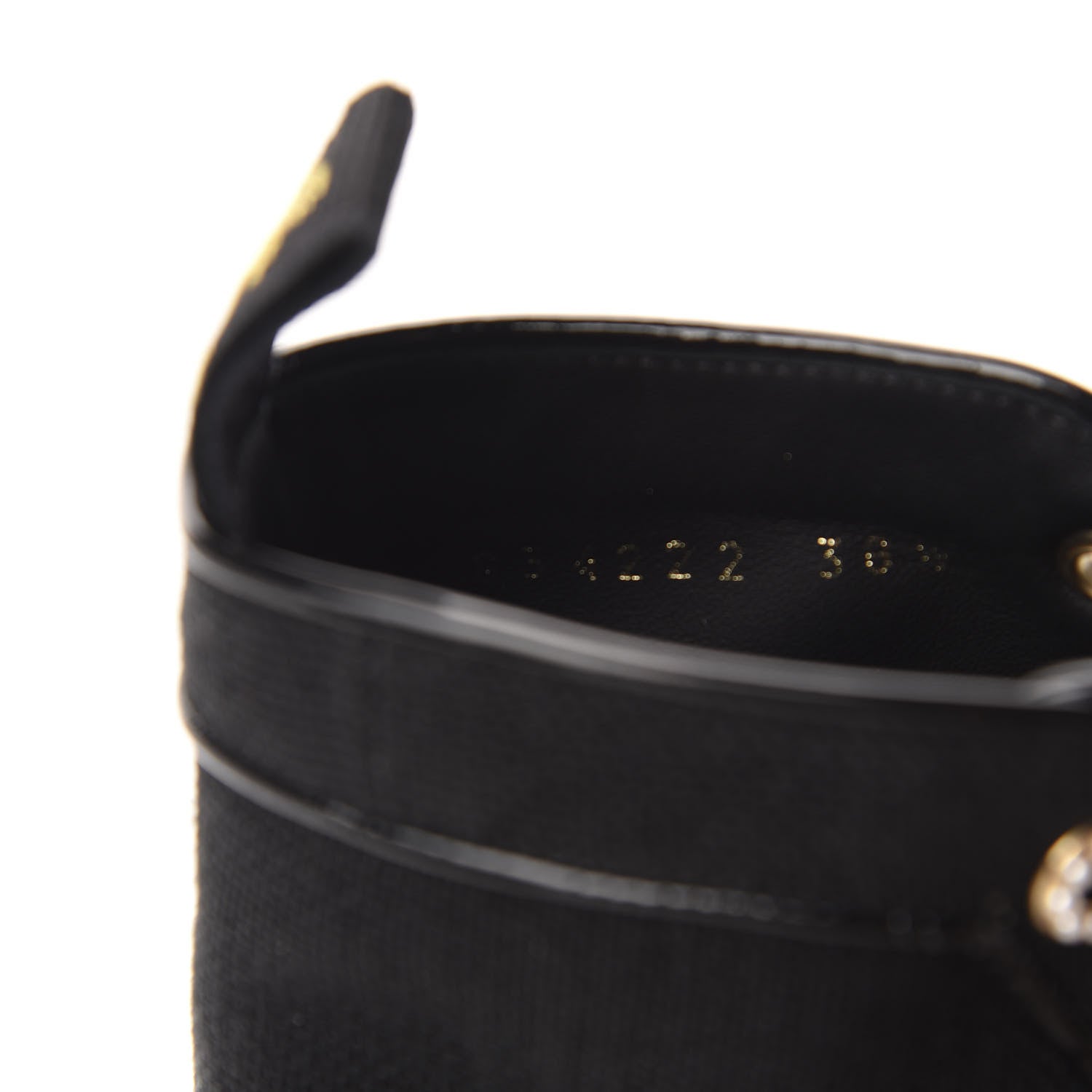 Chanel Fabric Lambskin Lace Up Cap Toe Sneakers 38.5 Black 9 of 9