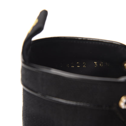 Chanel Fabric Lambskin Lace Up Cap Toe Sneakers 38.5 Black 9 of 9