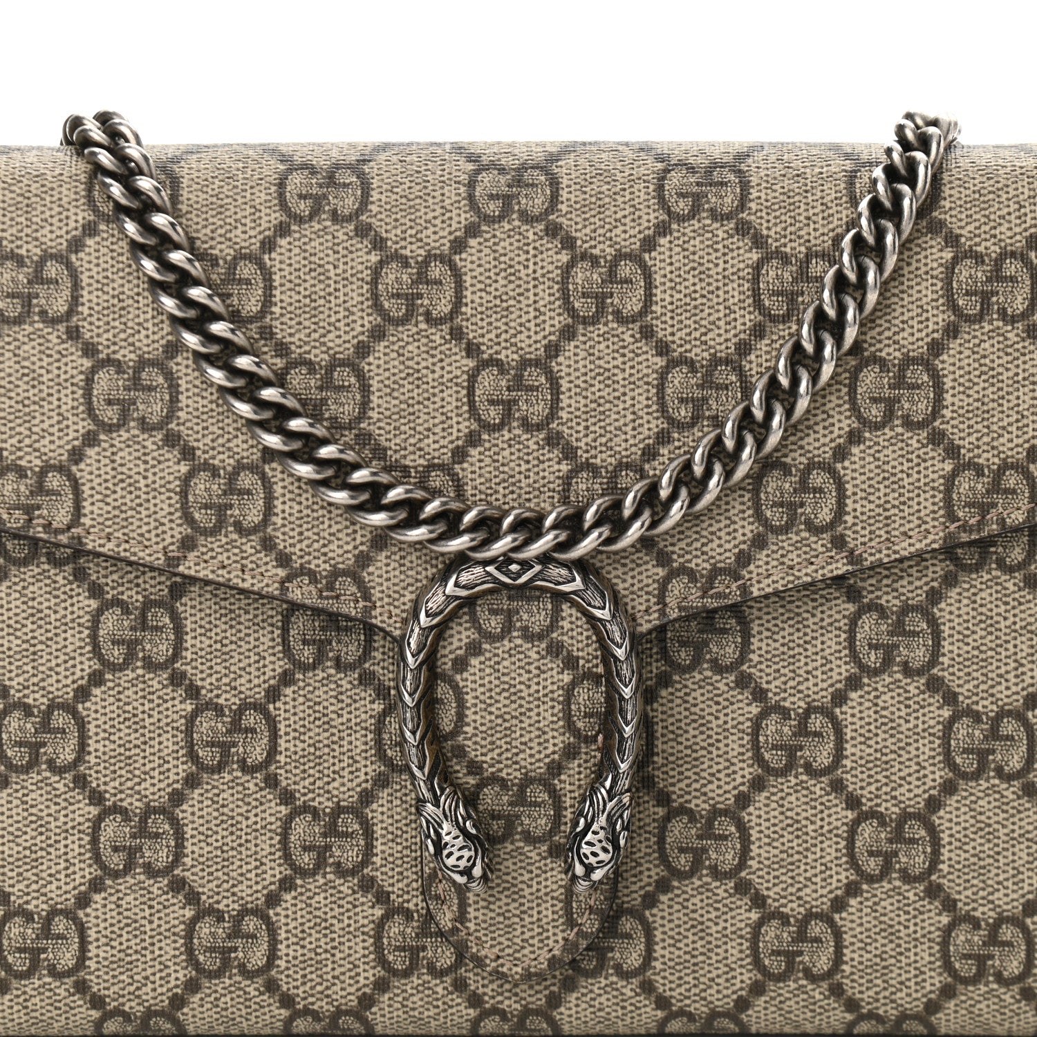 Gucci GG Supreme Monogram Mini Dionysus Chain Wallet Beige Taupe 7 of 9
