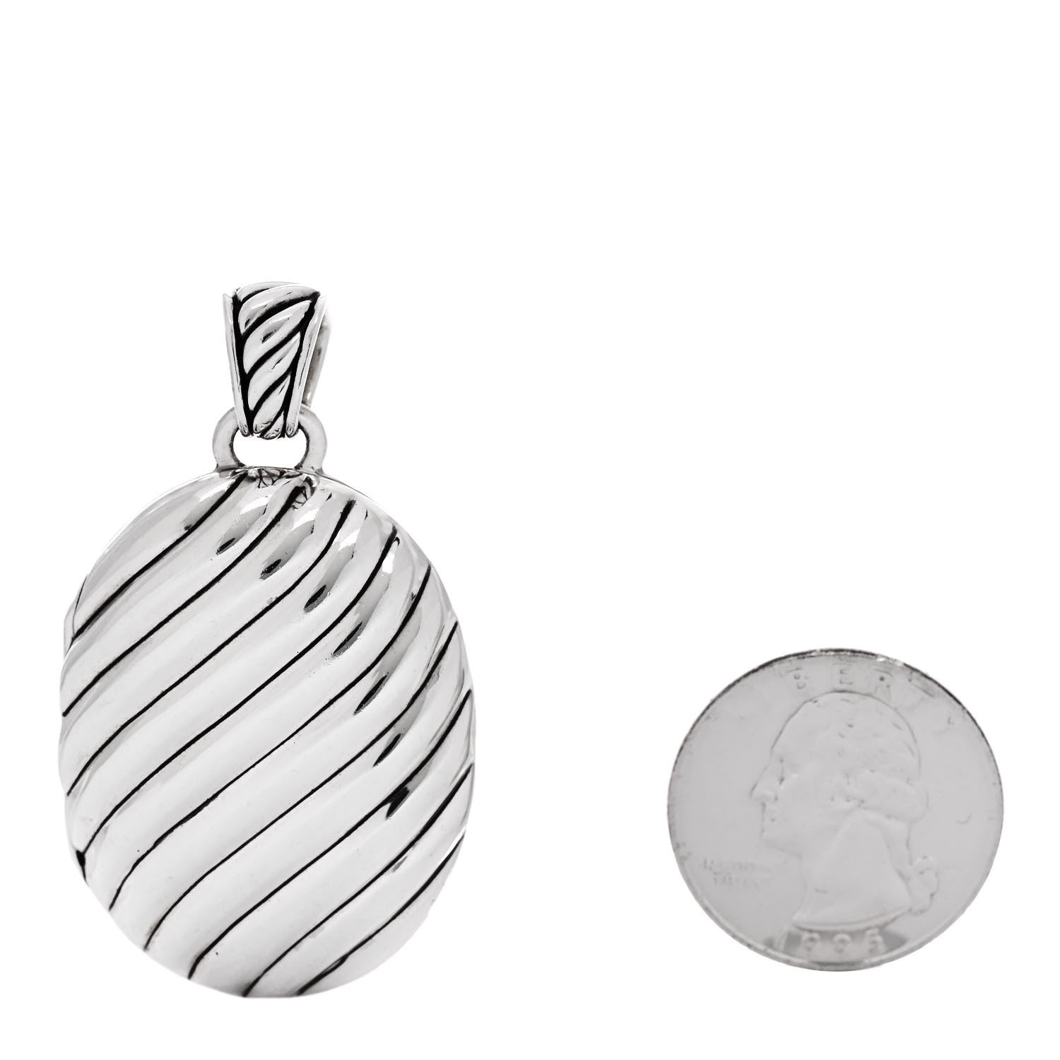 David Yurman Sterling Silver Oval Cable Locket 2 of 5