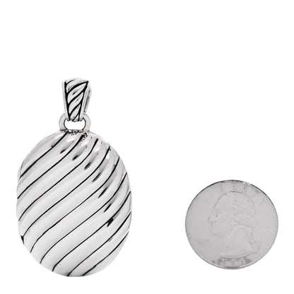 David Yurman Sterling Silver Oval Cable Locket 2 of 5