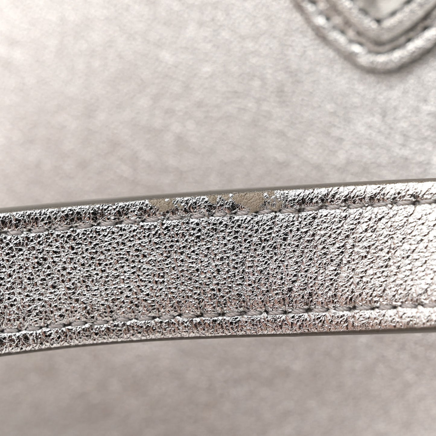 Laminated Lambskin Nano Luggage Silver