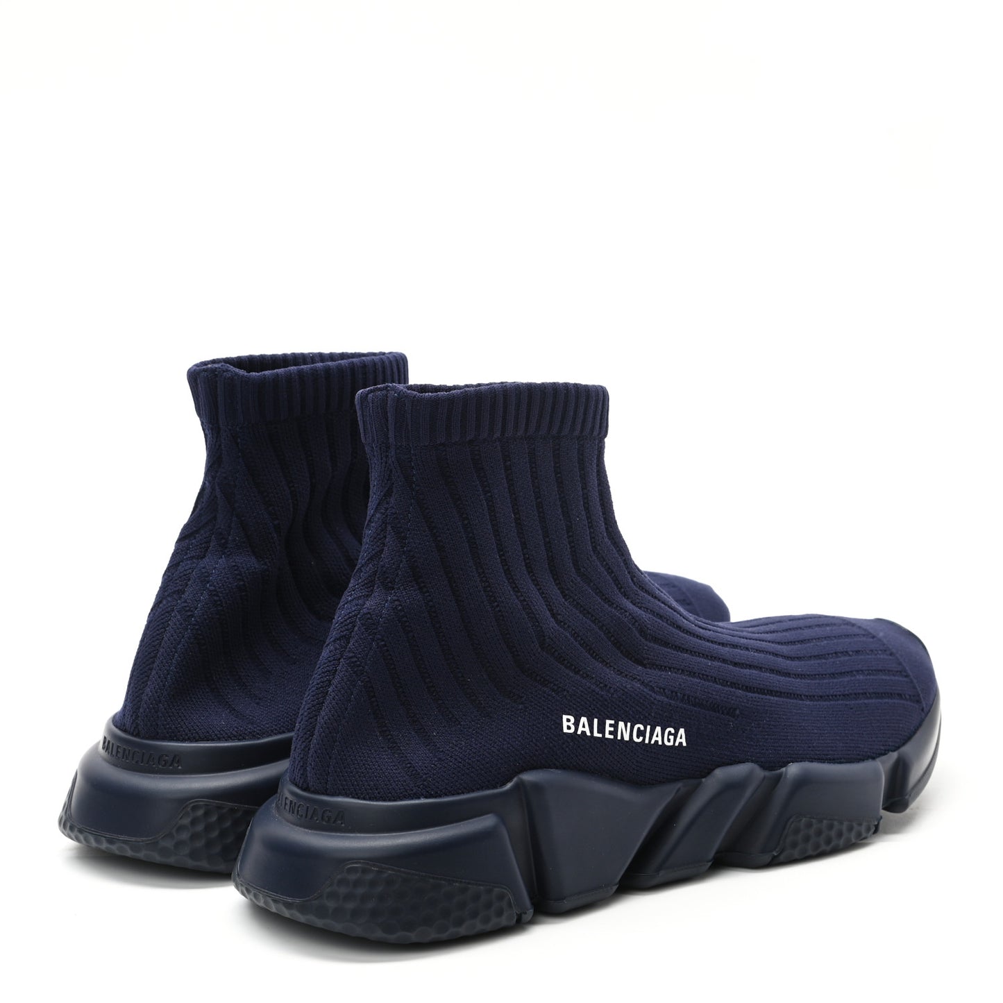 Ribbed Effect Knit Mens Speed Sneakers 42 Bleu Marine